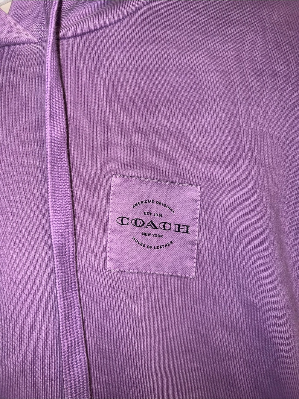 Coach Garment Dye Cropped Hoodie Sweatshirt in Purple - Picture 4 of 11